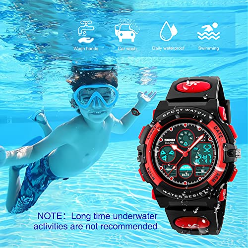 image for eYotto Kids Sports Watch Waterproof Boys Multi-Function Analog Digital