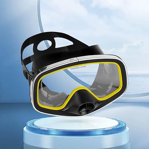 Máscara de buceo con válvula de drenaje de visión amplia, adecuada para adultos, buceo, buceo libre y esnórquel