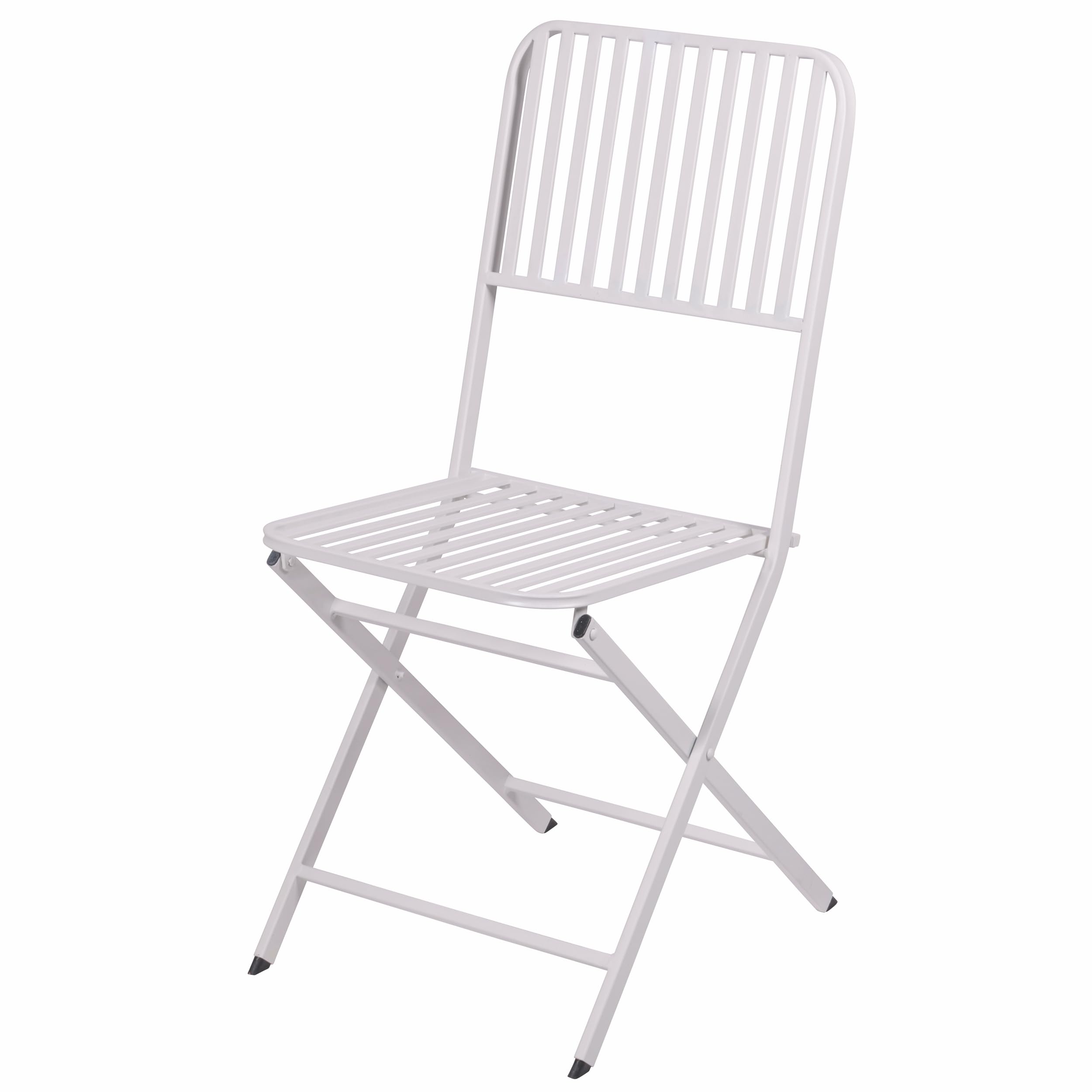 Chaise pliante en fer haut de gamme GALILEO Eden Esté finition blanc satiné