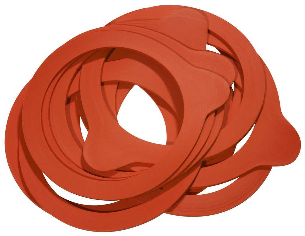 Weck Preserving Rings Made from Natural Rubber suitable for Preserving Jar Diameter – Pack of 10, red, 80 mm