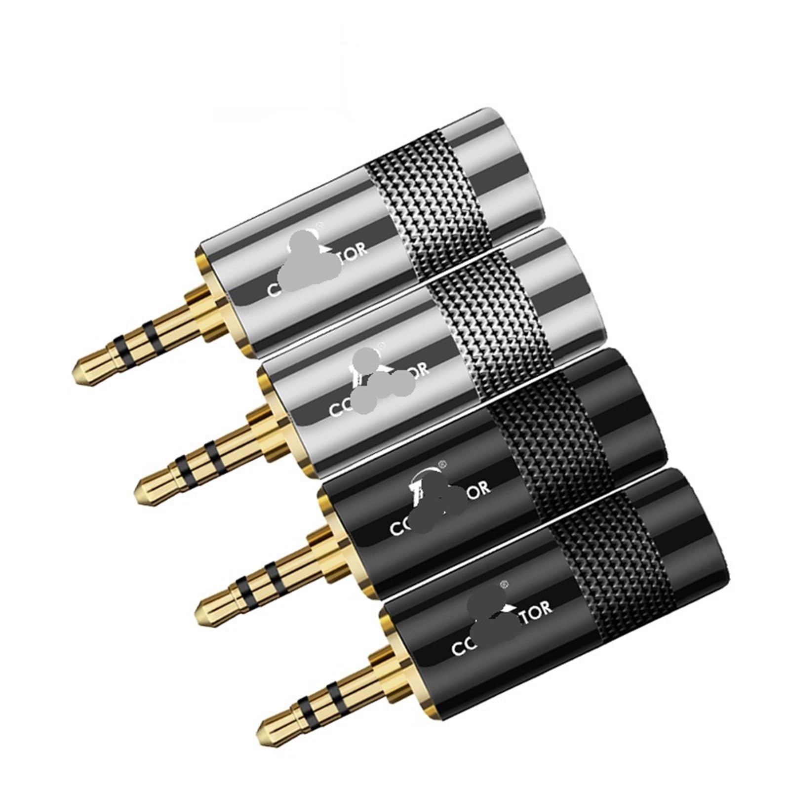 2 connettori jack stereo da 3,5 mm, 3 poli, 3,5 mm, spina maschio, tubo in bronzo, per cavo di cuffie audio da 8,5 mm, fai da te (argento)