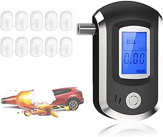 Breathalyzer,Professional-Grade Accuracy Breathalyzer to Tester with 10 Mouthpieces, Portable Breathalyzer Alcohol Tester for Drivers Or Home Use. with LCD display and audible alarm