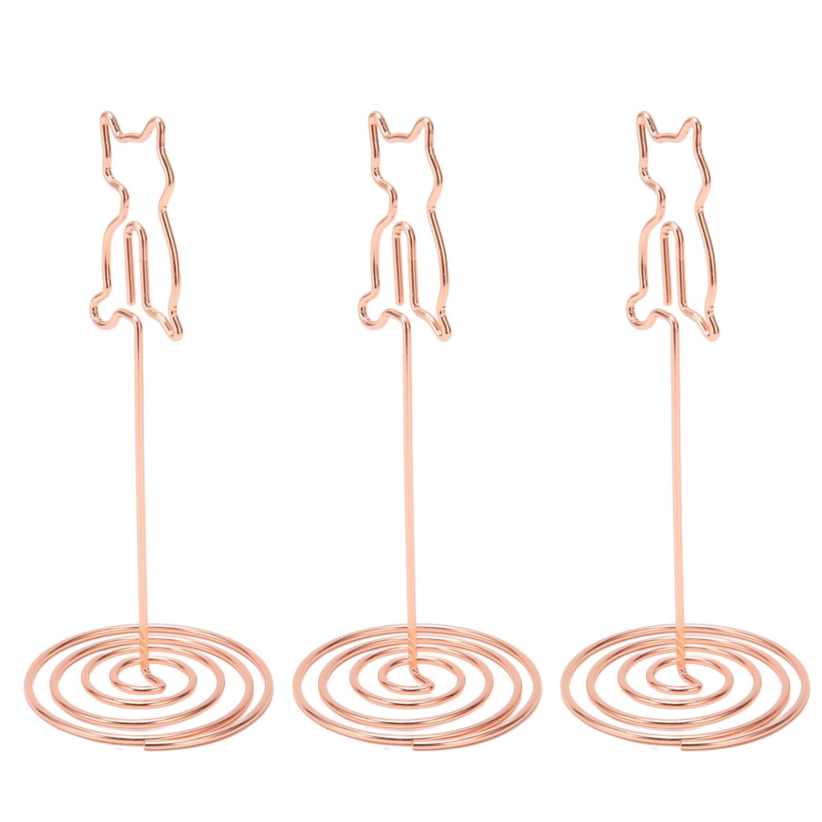 10 Pezzi Porta Menu, Clip Ad Anello Segnaposto da Tavolo Porta Humber Riservato Segni a Forma di Gatto Segnaposto Segnaposto Tavolo Alto Numero Stand per Festa di Nozze Cibo Carte (Gattino)
