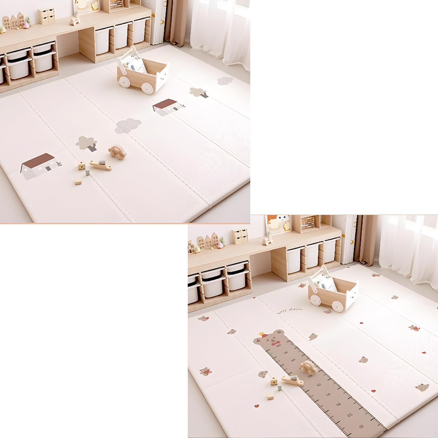 Baby Krabbelmatte Faltbar,Doppelseitige Spielmatte Aus Xpe-Schaumstoff,Wasserabweisend,Wasserdicht rutschfest,Baby Play Mat,FüR Babys Kleinkinder Kinder- Und Wohnzimmer(150 * 180 * 2cm,E)