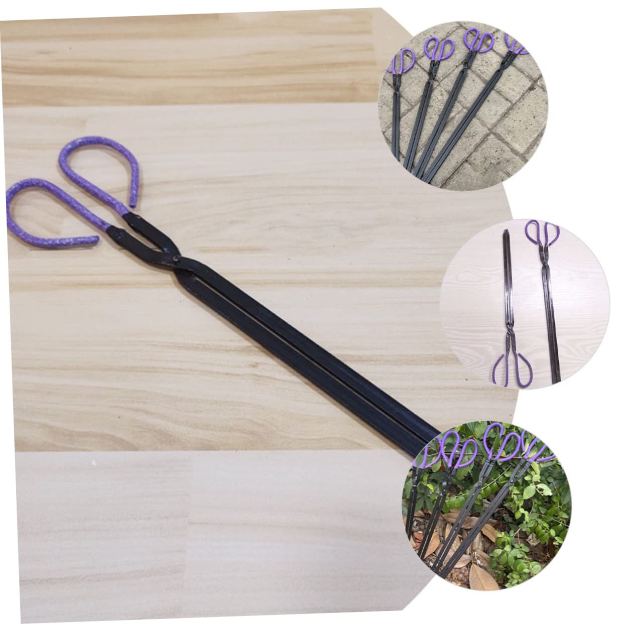 Pinza per Carbone in Ferro Nera 2 Pezzi per Uso Domestico e Outdoor | Clip per Rifiuti e Braci, Portatile e Pratica, Accessorio per Raccolta e Presa Rapida