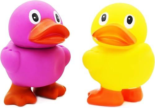 Miniatura 2 de The Dreidel Company Juguete de pato de goma jumbo con aletas, aprieta para chirrido y quack, patitos de goma gigantes para niños, baño, baby shower,