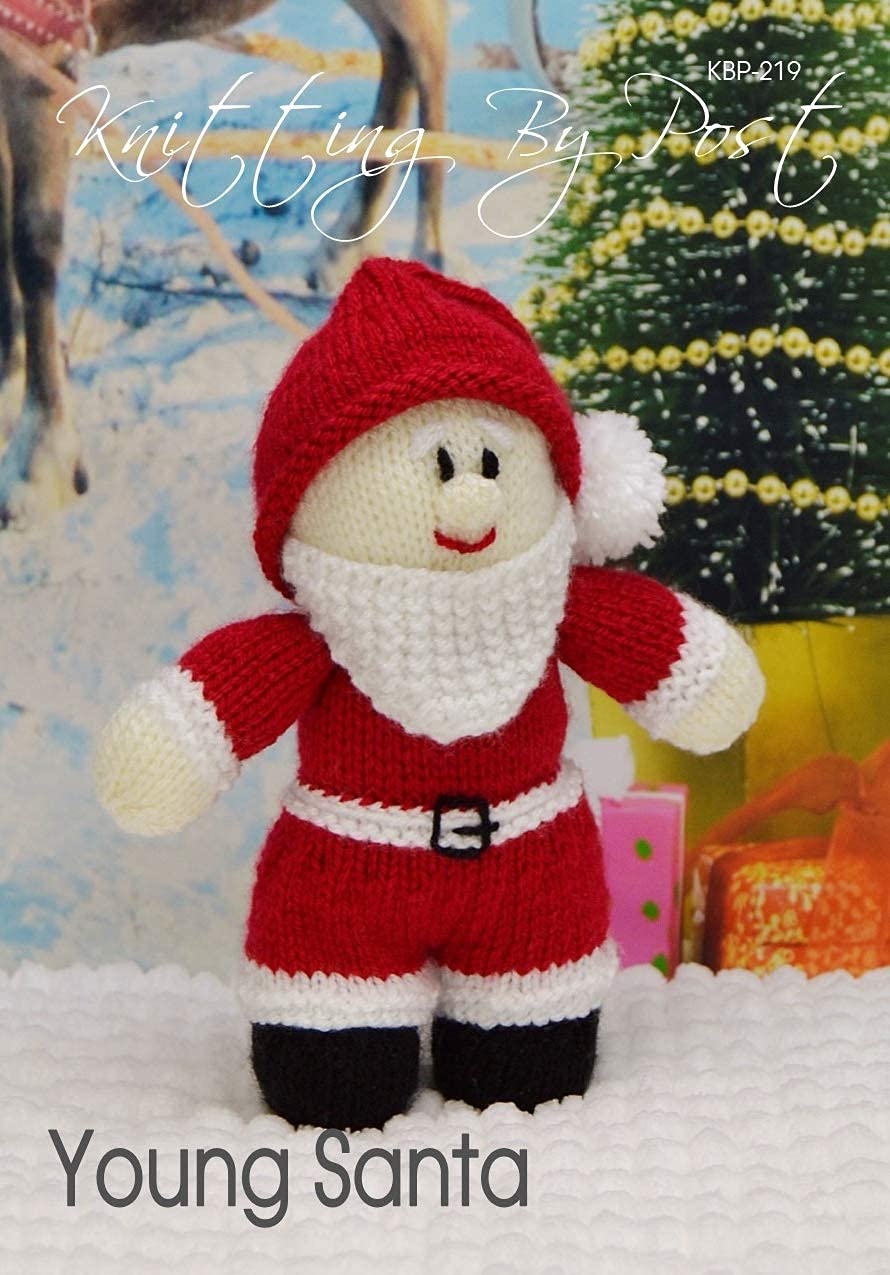 Knitting By Post Knitting Pattern Young Santa Soft Toy. Knitters A5 Uk Noel Father Christmas Leaflet. Knit Cute Handmade Xmas Gifts. Festive & Fun. Quick & Easy Beginner Yuletide Soft Toy Knits
