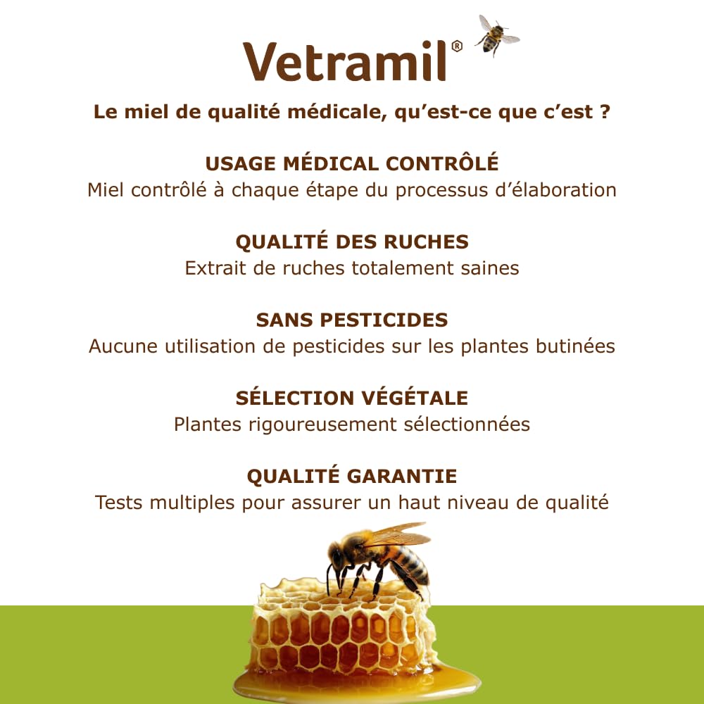 Anidev Vetramil - Spray Naturel Protecteur Multi espèces - Peaux fragilisées Animaux - Miel de qualité médicale et huiles essentielles - Effet apaisant et Protecteur - Flacon 100 ML