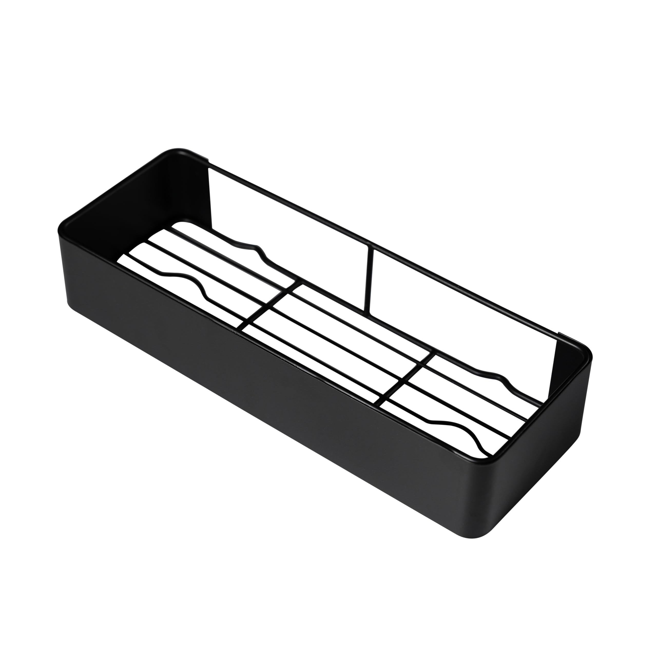 Generisch AVENDO Badregal ohne Bohren – 2er Set aus rostfreiem Metall – Duschablage in edlem matt-schwarz inkl. 4 Haken – Stabiles Duschregal selbstklebend (bis 6 kg) für Bad & Küche