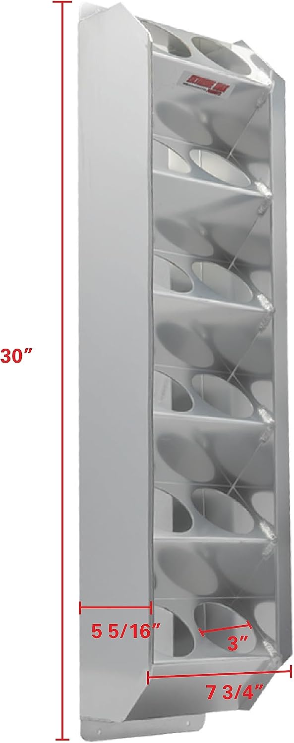 Extreme Max 5001.6231 Wall-Mount Aluminum Aerosol Can Rack – 12-Can Vertical Holder for Shop, Garage, or Trailer – Lightweight, Rust-Resistant Angled Storage Shelf