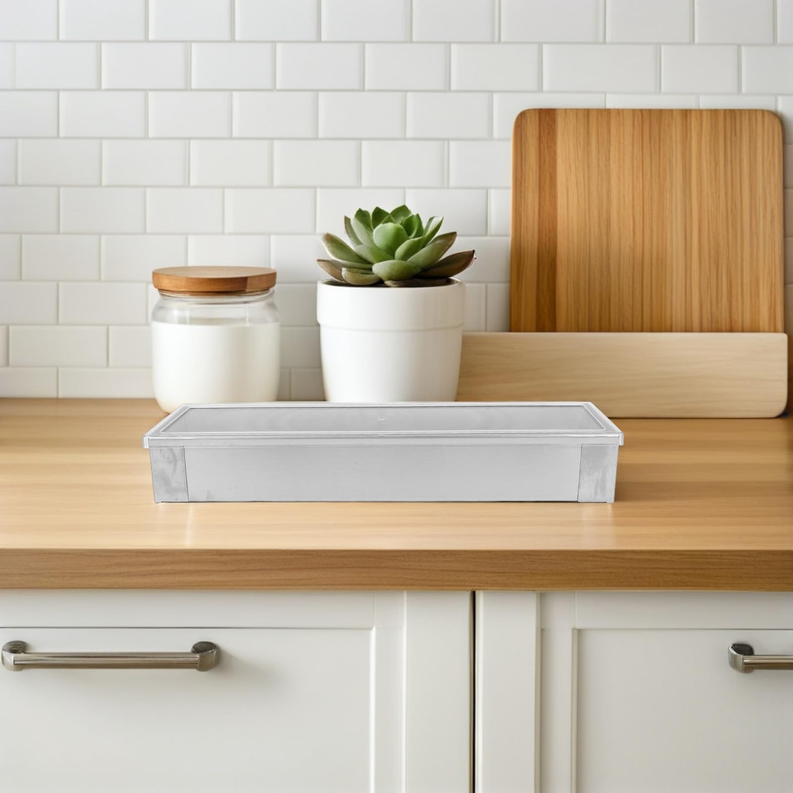 Zerodeko Molde Rectangular de Acero Inoxidable con Tapa y Antiadherente