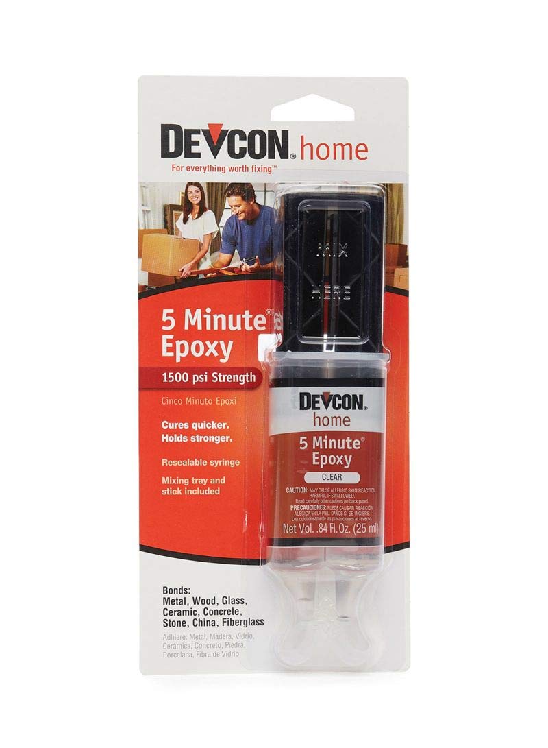 Devcon5 Minute Epoxy Syringe Tube (1500 Psi Strength, Clear)