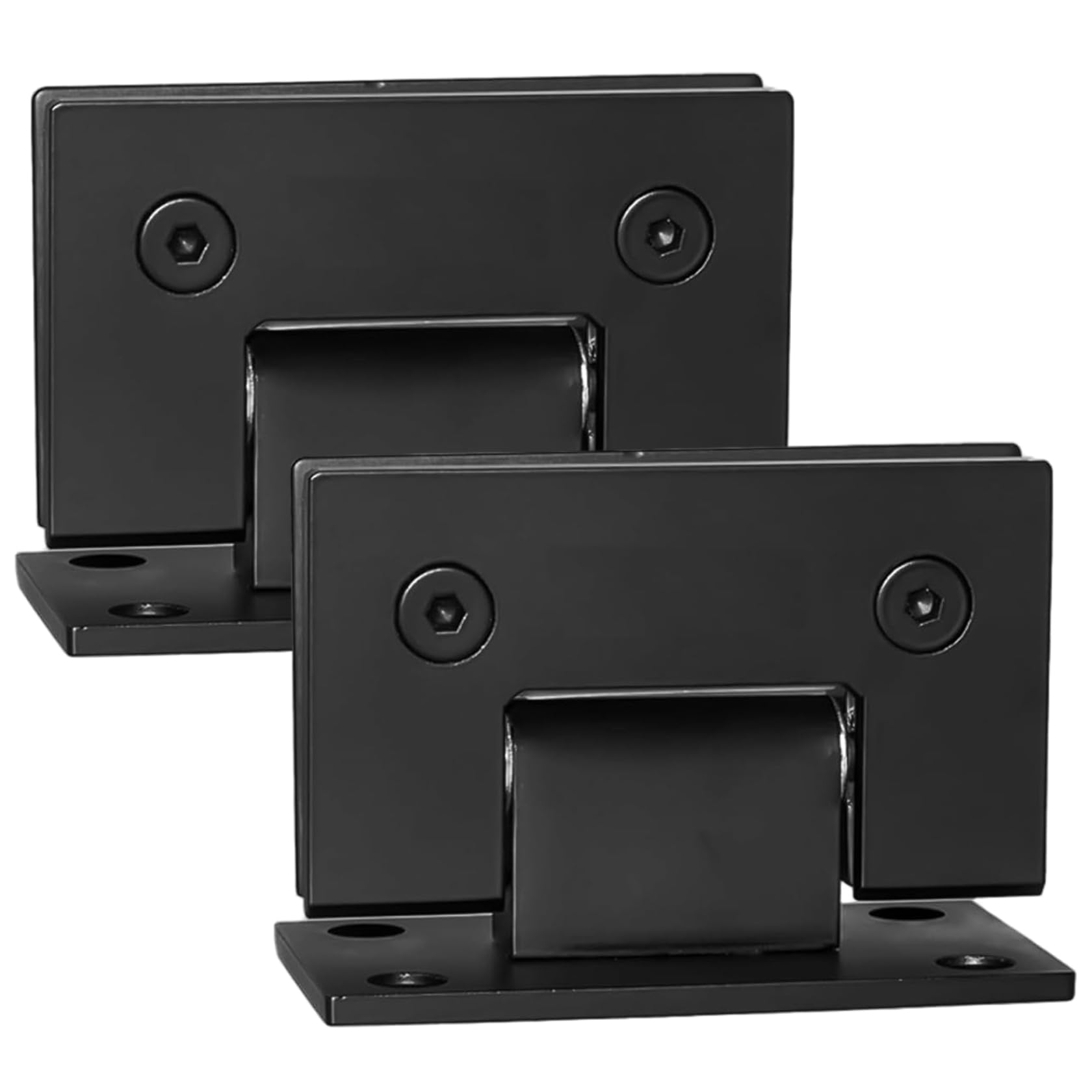 Charnières de douche 90° en inox 304 noir mat pour cabine de douche en verre épurée