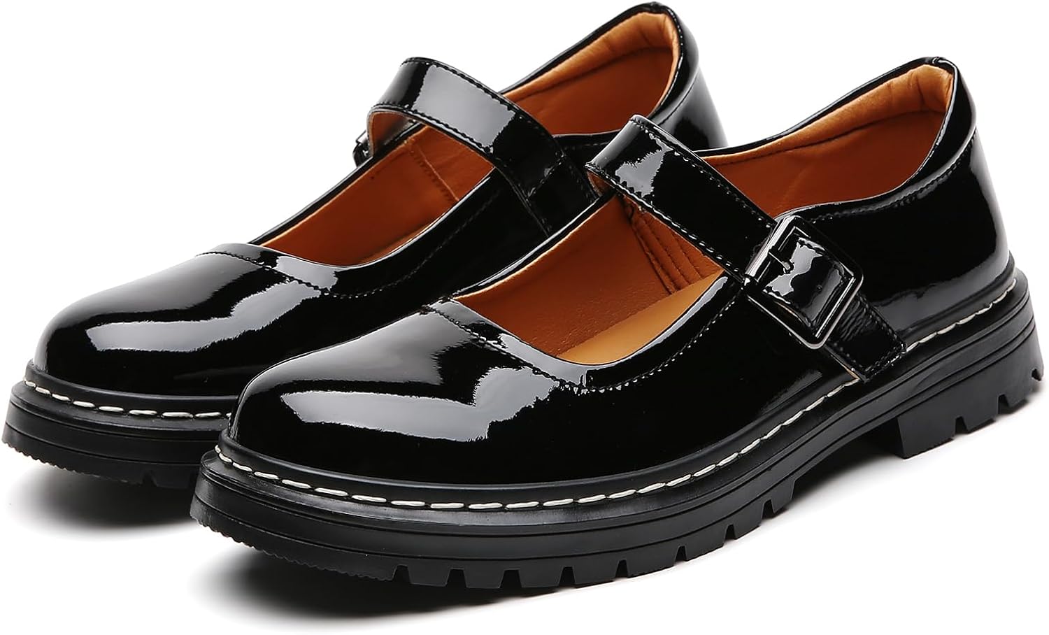 Mary Jane Shoes Women Platform Non-Slip Classics Round Toe Ankle Strap Comfort Casual Oxford Dress Work Mary Jane Flat Shoes - Image 5