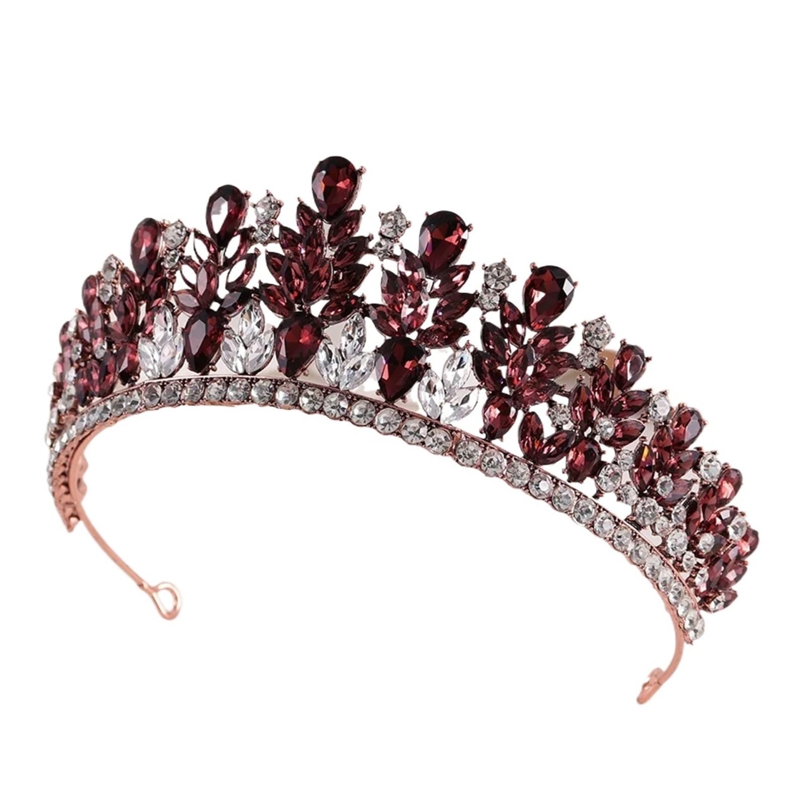 Diademi con foglie di diadema cristallo rosso vino foresta retrò