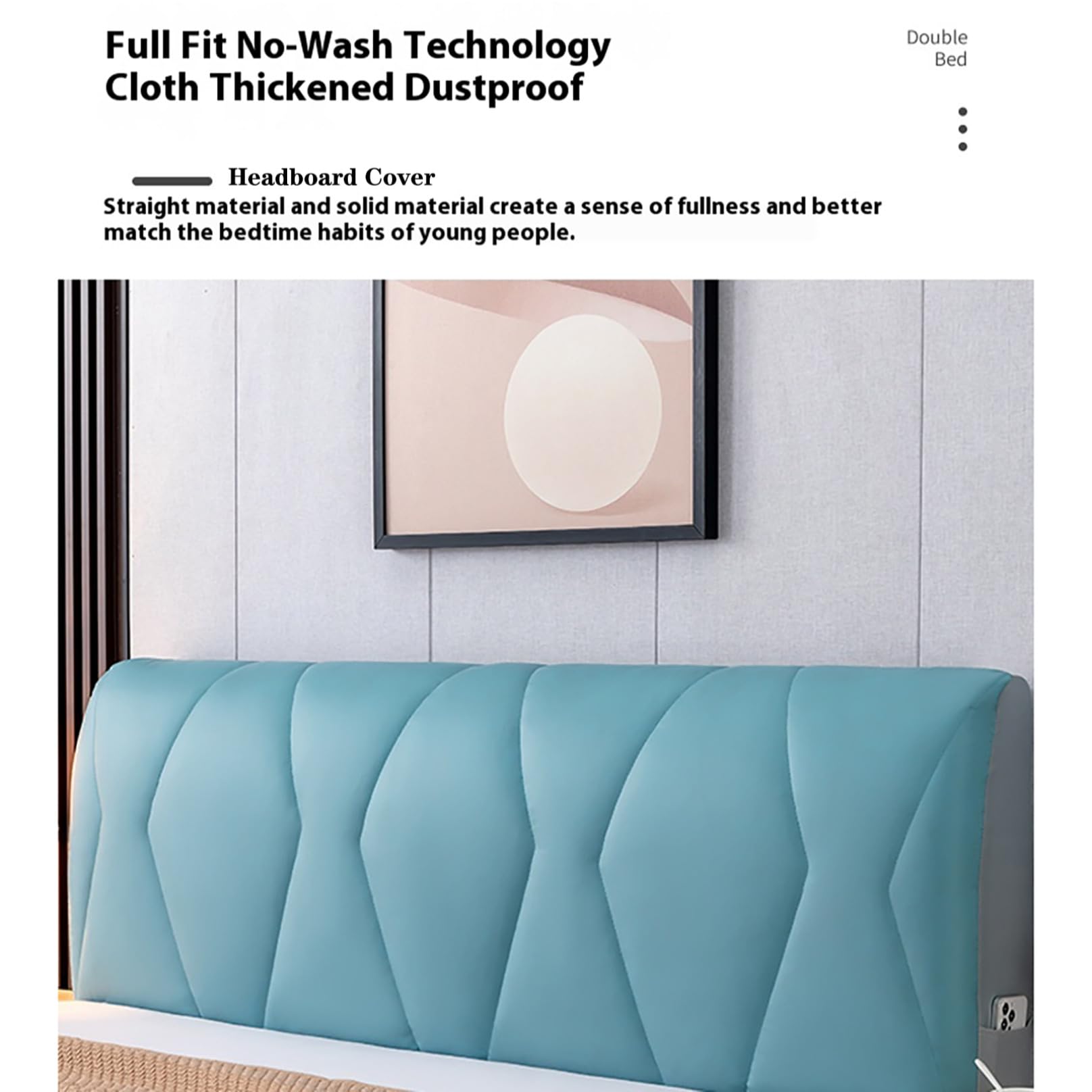 Housse De Tête De Lit En Velours - Couvre-lit Coussiné, Extensible, Pour Lit En Bois Ou Cuir