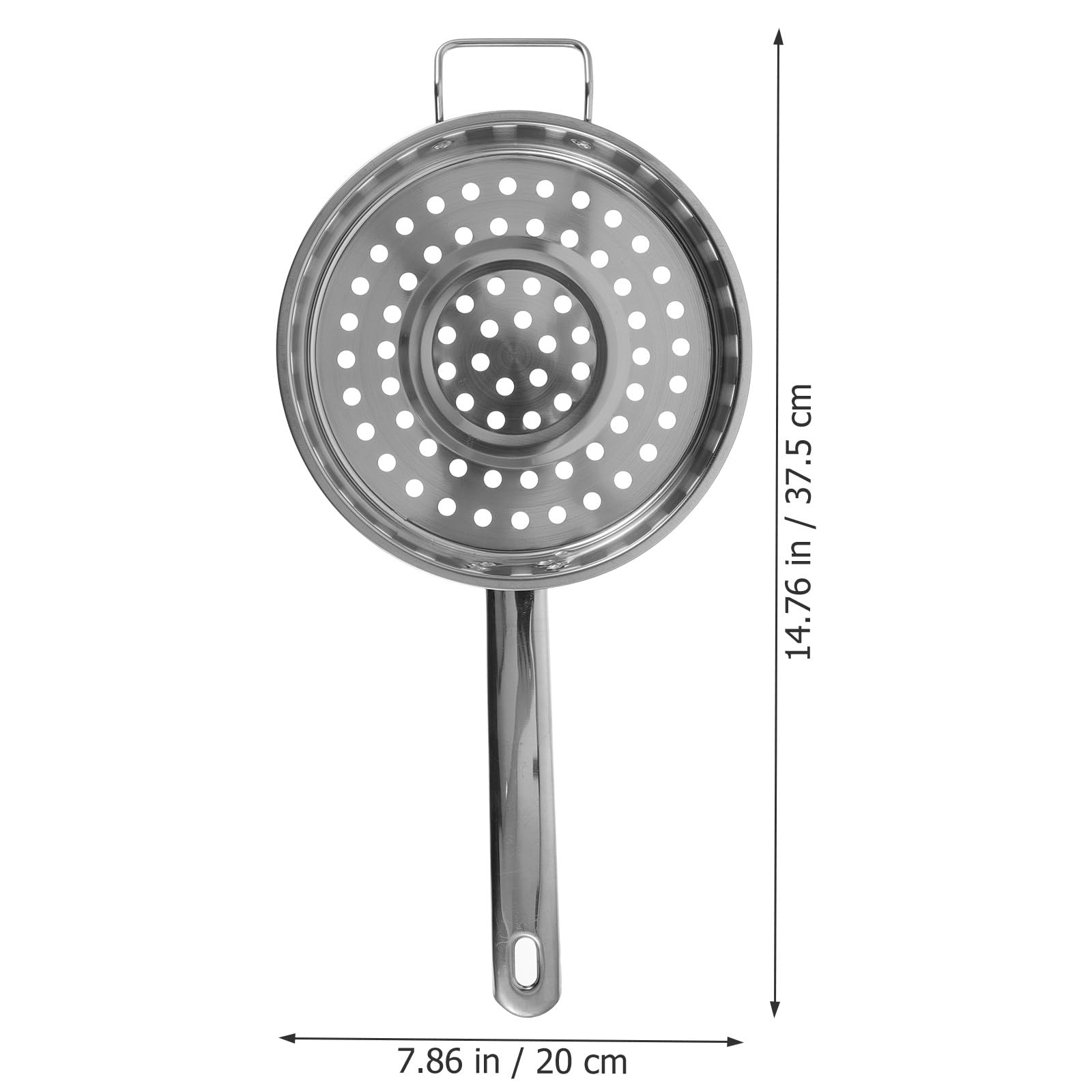 Passoire Inox Multi-fonction en Acier Inoxydable Grandes Perforations, Louche Passoire Bien Polie pour Nouilles et Barbecue, 1 Set Argenté
