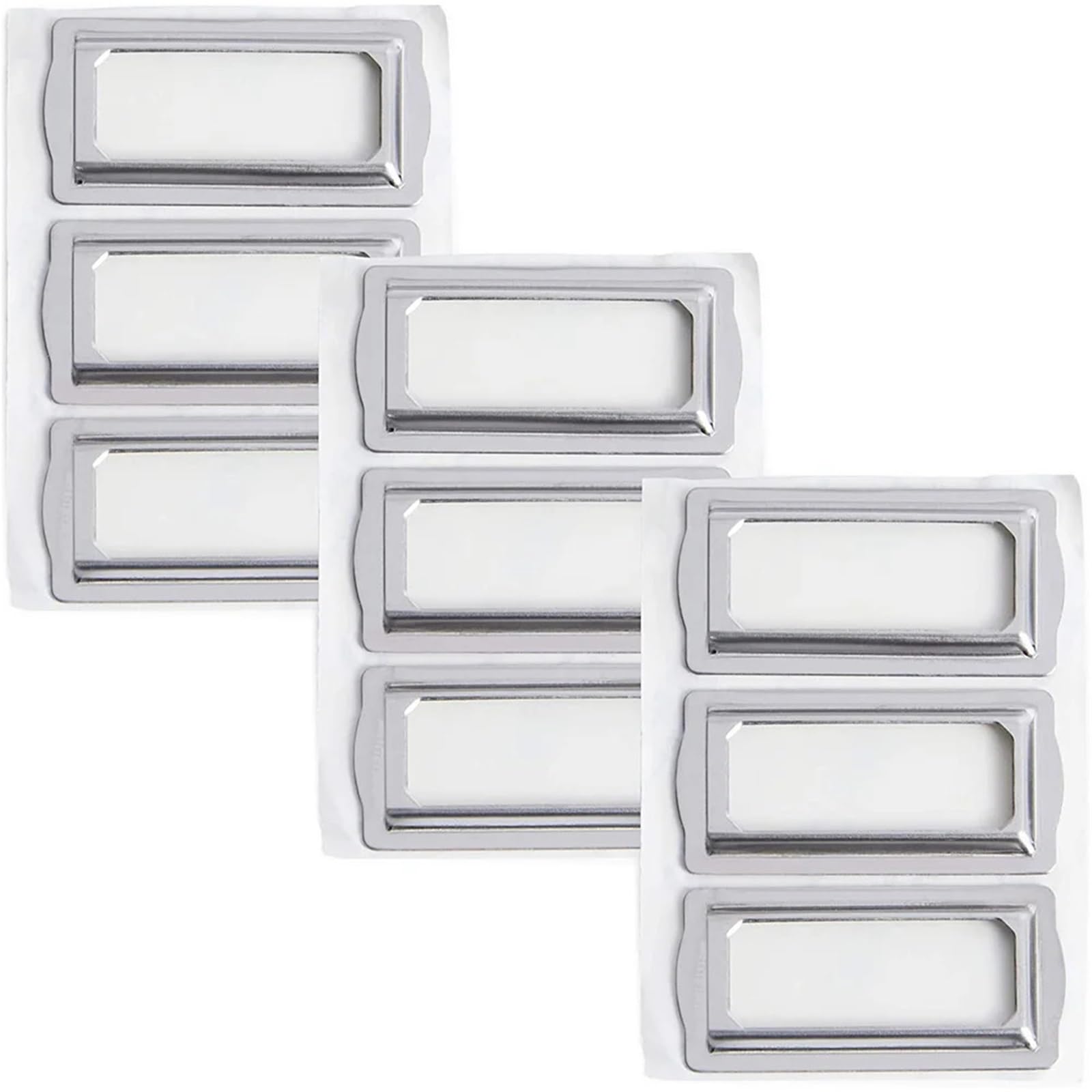 Porta etichette 30 pezzi clip porta etichette autoadesivi in metallo per carte orizzontali cassetto in metallo etichetta titolare etichetta telaio