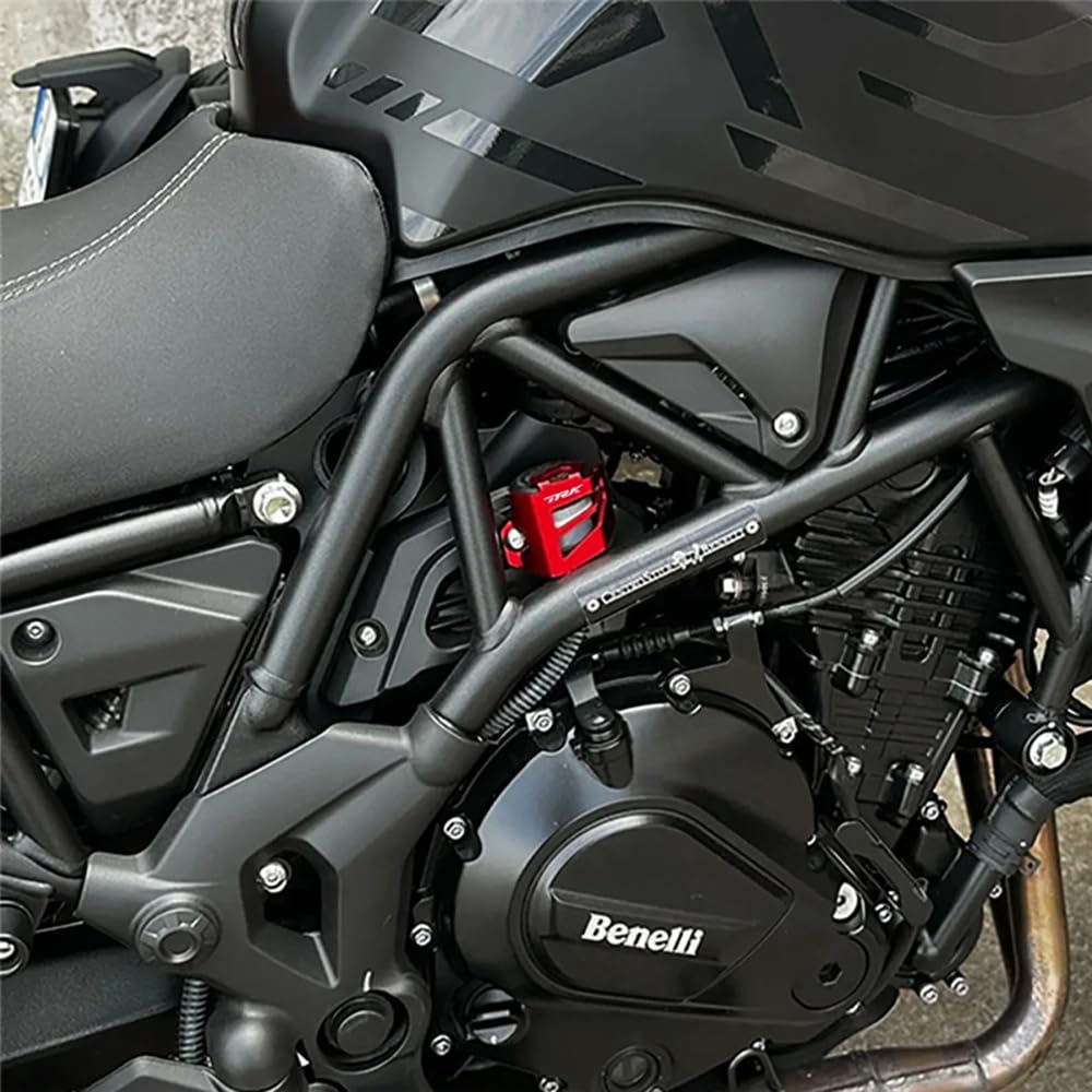 2 pezzi Moto Accessori Per Benelli TRK 502 X 502X 702X trk502x trk702x Leoncino 500 Protezione del Copertura Serbatoio Olio Freno Posteriore e Anteriore in Alluminio (Nero)