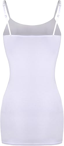 Miniatura 4 de SATINIOR Camisola de tirantes delgados ajustables para mujer, camiseta sin mangas básica en capas largas