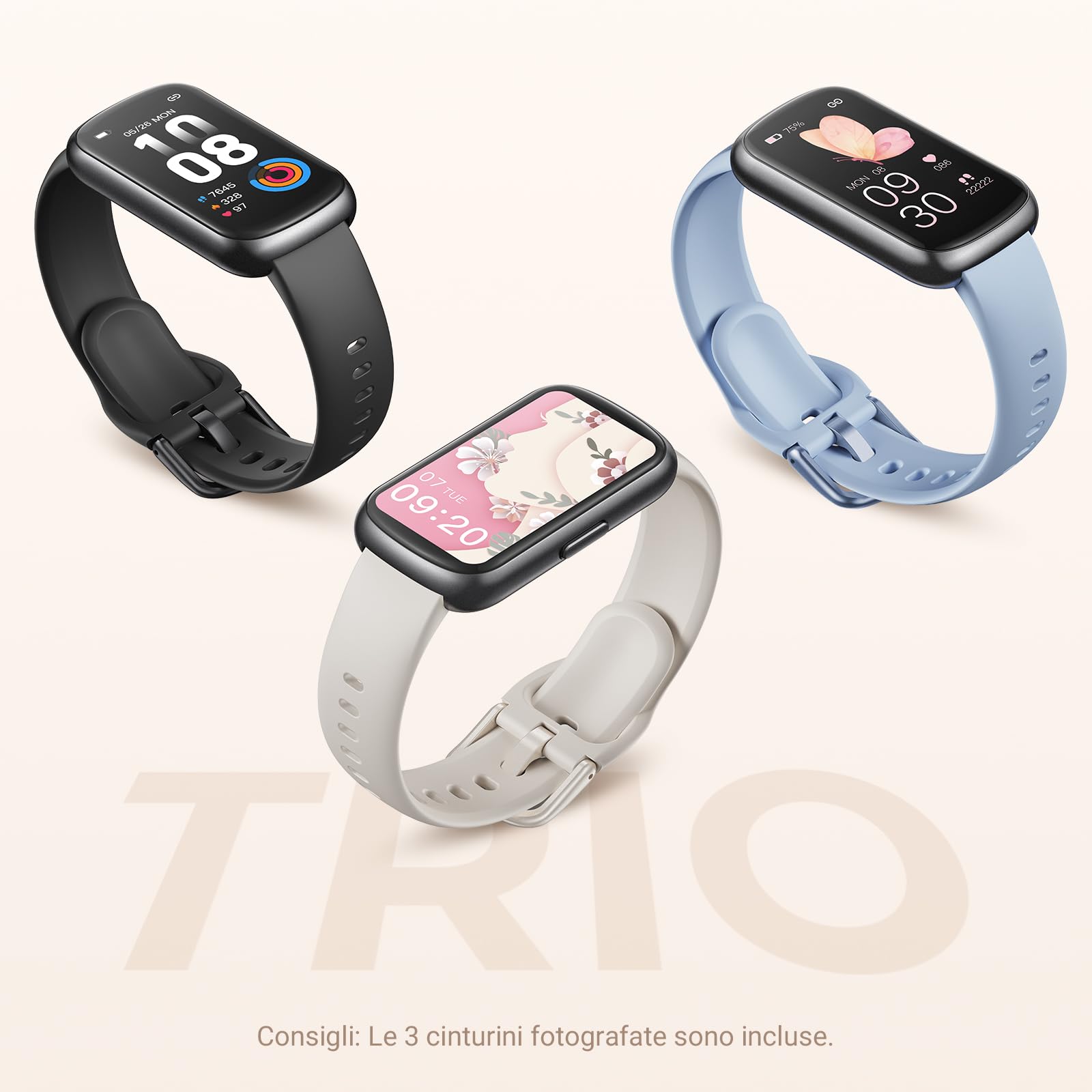 Smartwatch Donna Uomo, 1,47'' Orologio Smartwatch con Cardio SpO2 Sonno, 24 Modalità Sportive Fitness Tracker Contapassi Orologio Digitale Smartband per Android iOS, Antracite/Nero