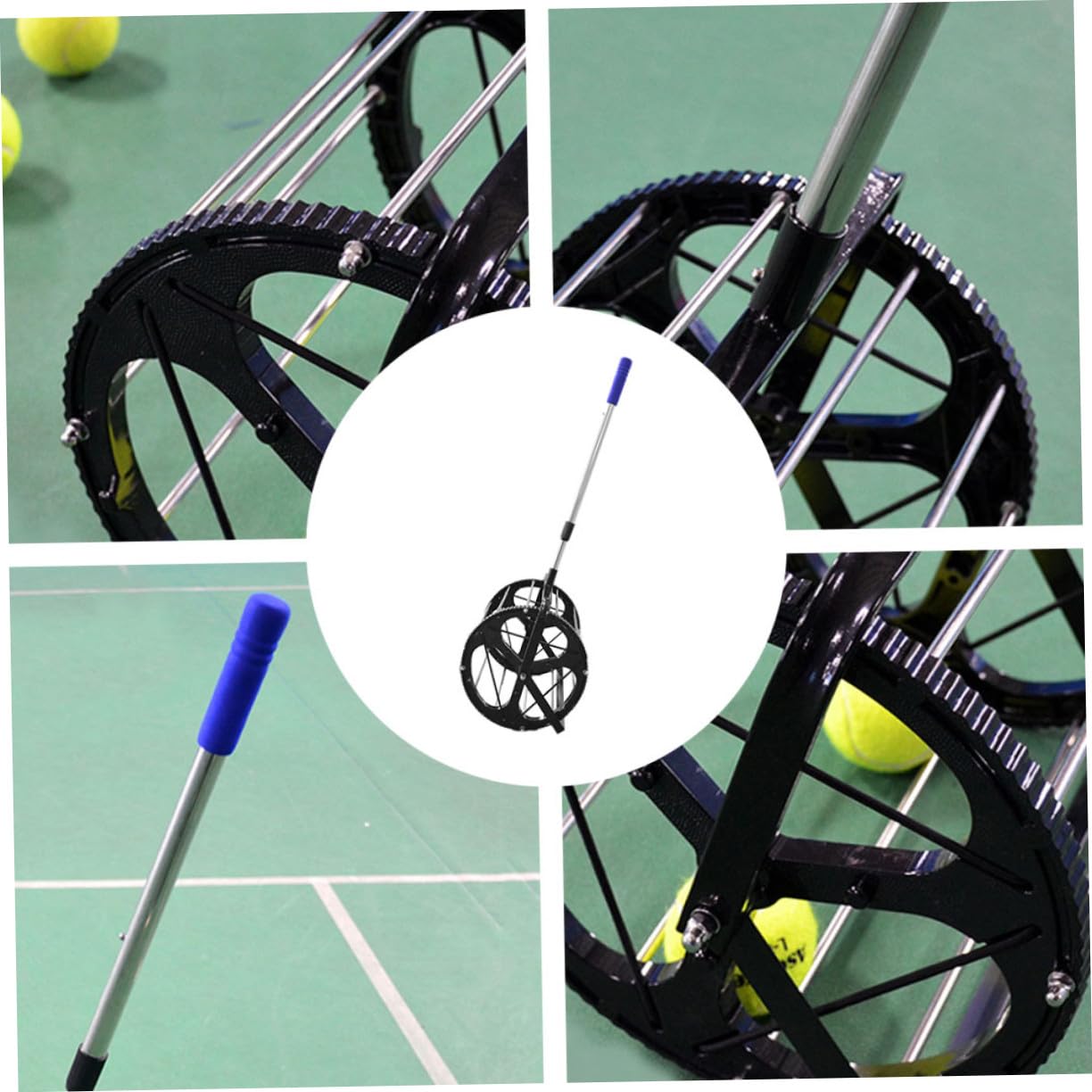 Raccoglipalline Tennis Regolabile, Capienza 55 Palline, Nylon e Metallo | 1, 85kg, Autoportante, per Allenamento e Tornei di Tennis, Cesta per Raccolta