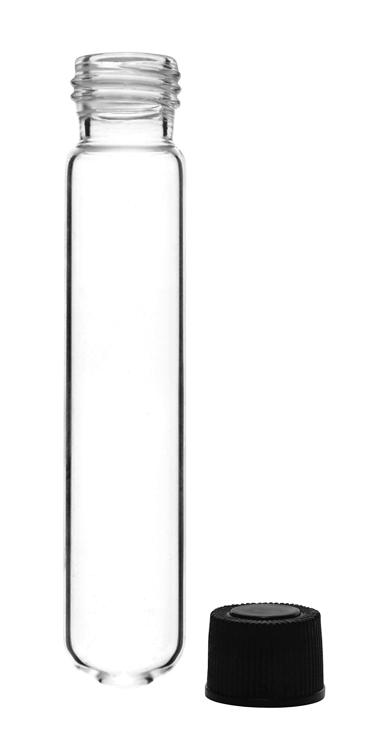 Eisco Labs - Provette da 30 ml, tappo a vite in bachelite con rivestimento in gomma, in vetro borosilicato 3,3, 9,9 x 2,5 cm, fondo rotondo