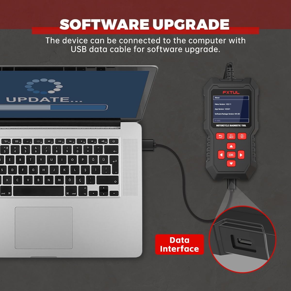 M3-A Pro Motorcycle Scanner for Honda Yamaha Kawasaki Euro V
