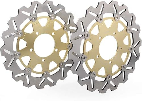 Lirun - Par de discos de freno delantero de repuesto para Kawasaki Ninja ZX6RR 2005-2006  VERSYS 650 2007-2014  Ninja ZX10R 2004-2007, dorado