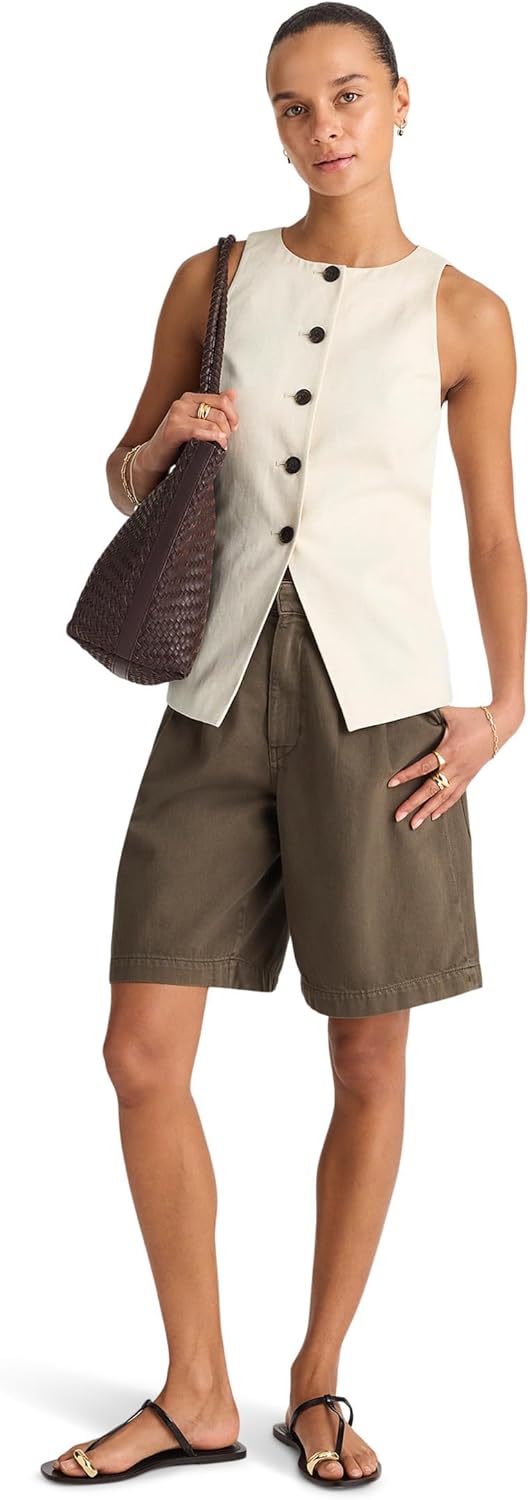 Madewell Womens Crewneck Cutaway Vest - Tencel Twill