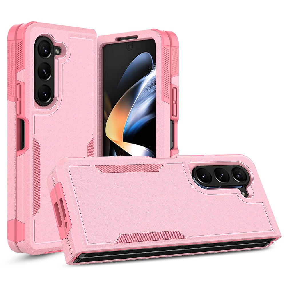 WOGROO Samsung Galaxy Z Fold 5 Case, Shockproof, Strong and Durable Phone Protective Case for Samsung Galaxy Z Fold 5 5G, Pink