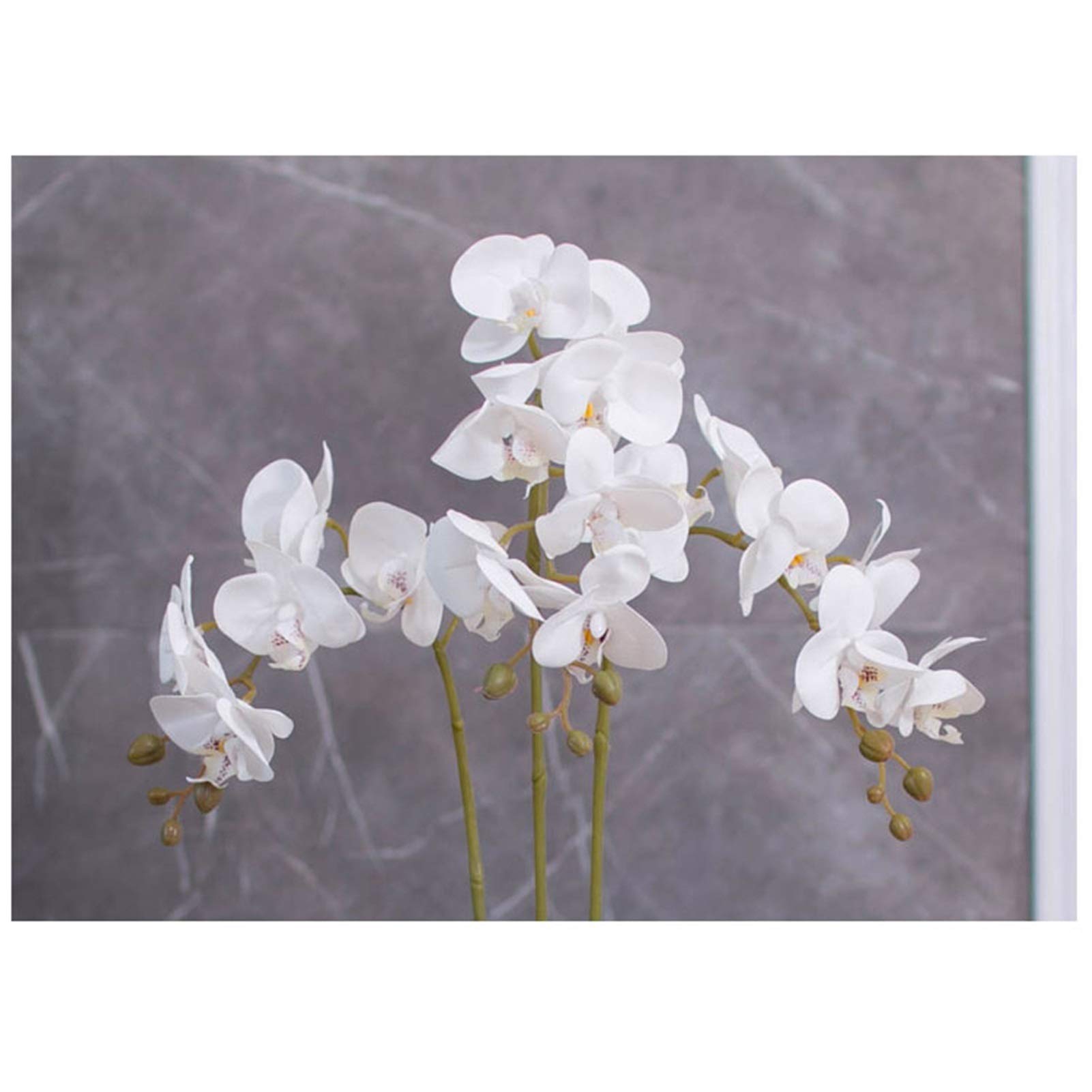 Fiore Artificiale Orchidea Artificiale Fiori di Phalaenopsis con Vaso Dorato Composizione di Fiori di Phalaenopsis in Seta Finta per centrotavola Decorazione per la