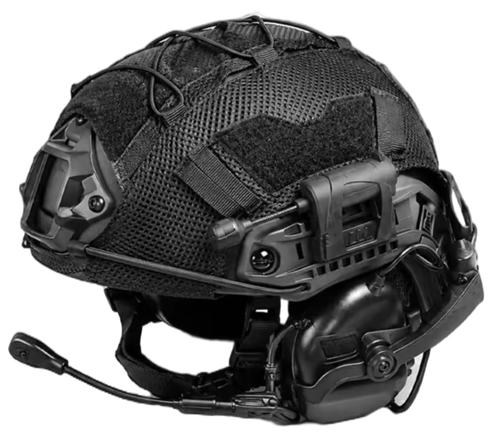 Fotrsta Airsoft Tactical FAST Helmet, Lightweight ABS Protective Headgear With Adjustable Suspension, Signal Light And Helmet Cover For Adult Paintball, Cosplay And Outdoor Activities