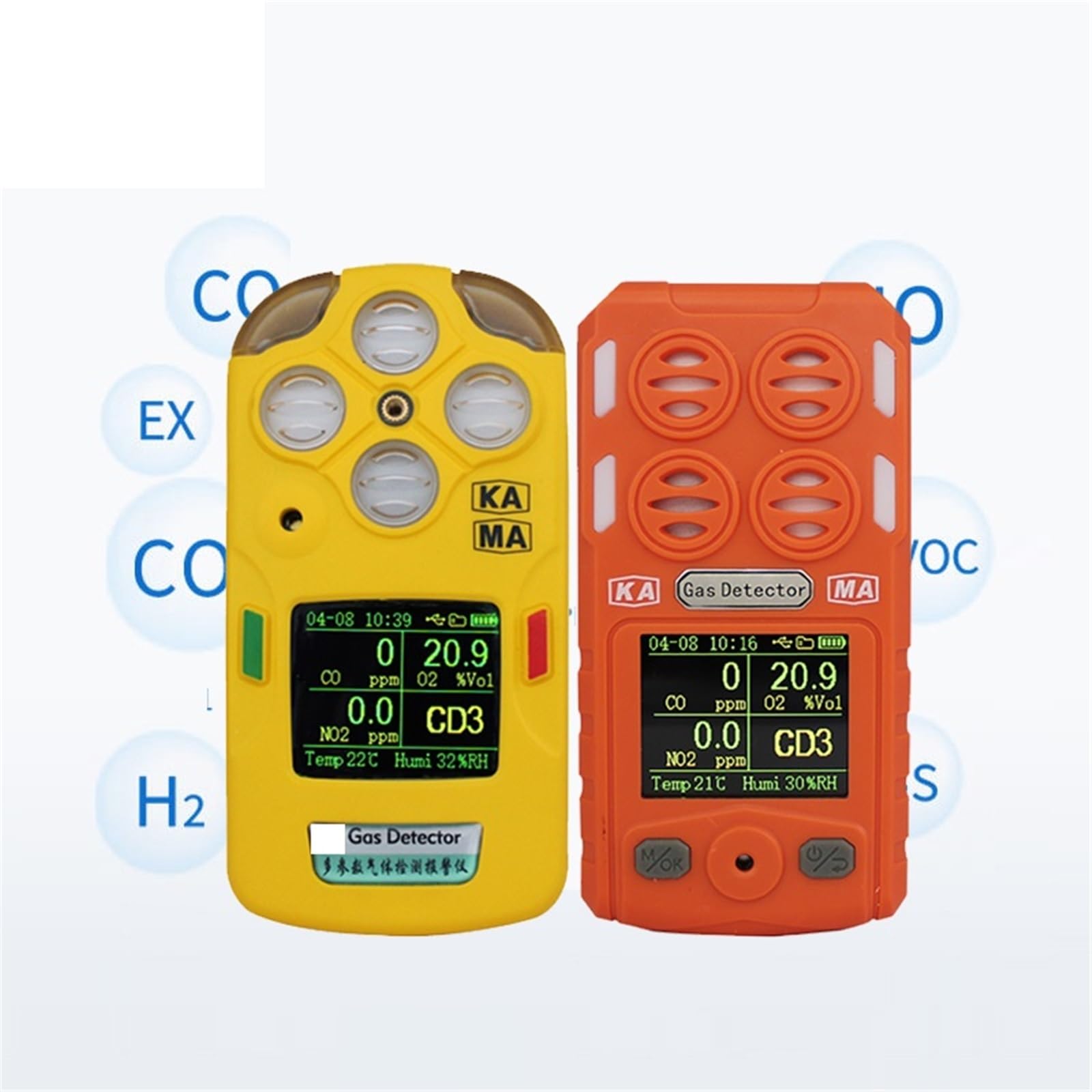 Détecteur Portable de gaz O2, CO, NO2 et dioxyde d'azote