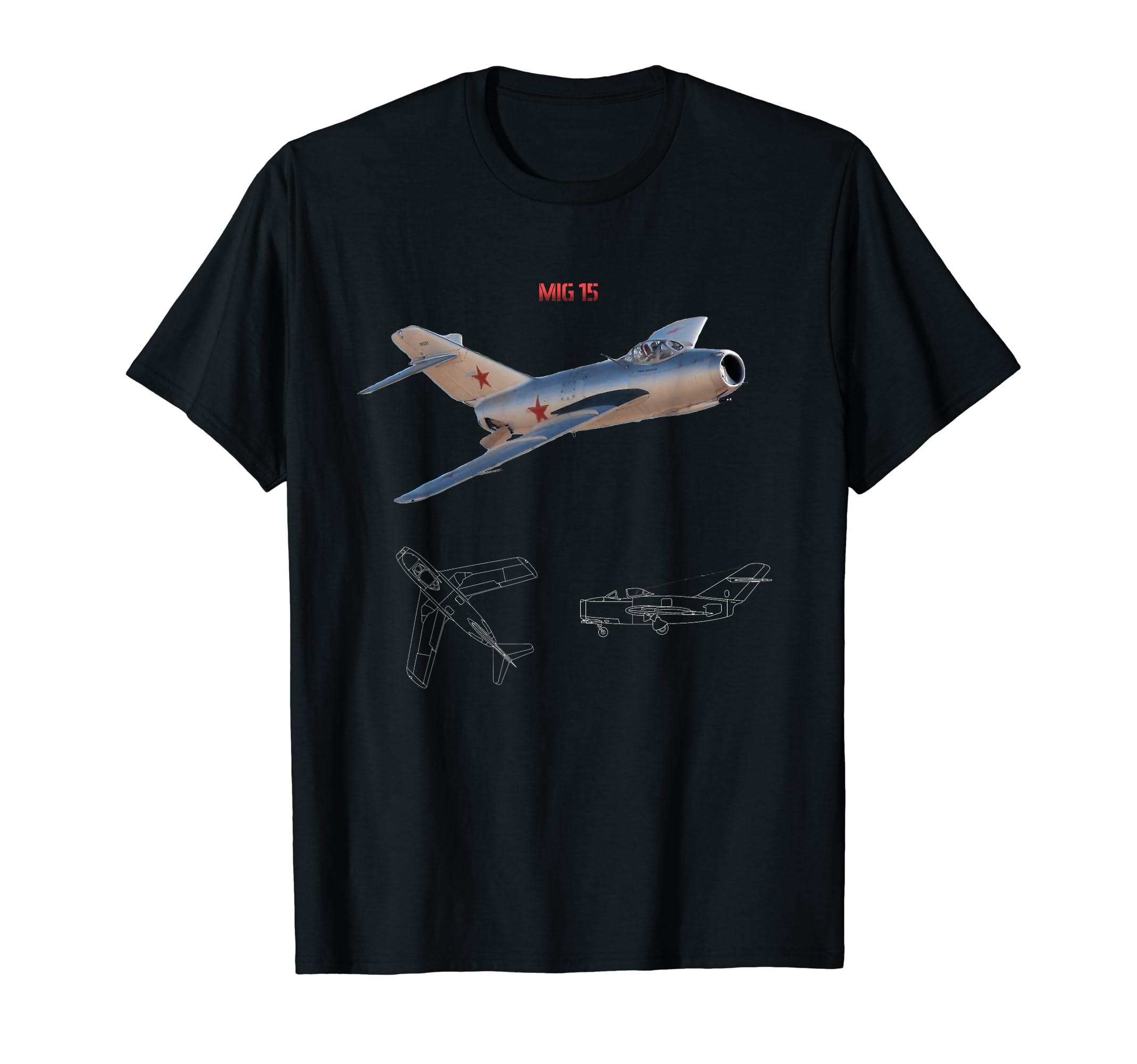 MIG-15 Soviet Planes T-Shirt, Black