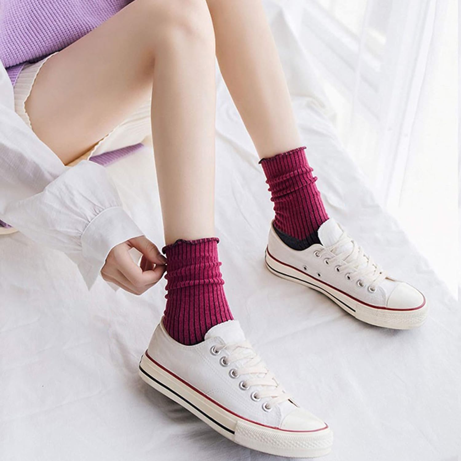 Calcetines de Cinco Dedos para Mujer Calcetines de Algodón con Diseño de Gato Lindo Calcetines de Tripulación Novedad, Calcetines Divertidos de Dibujos Animados de Animales Lindos para Niñas