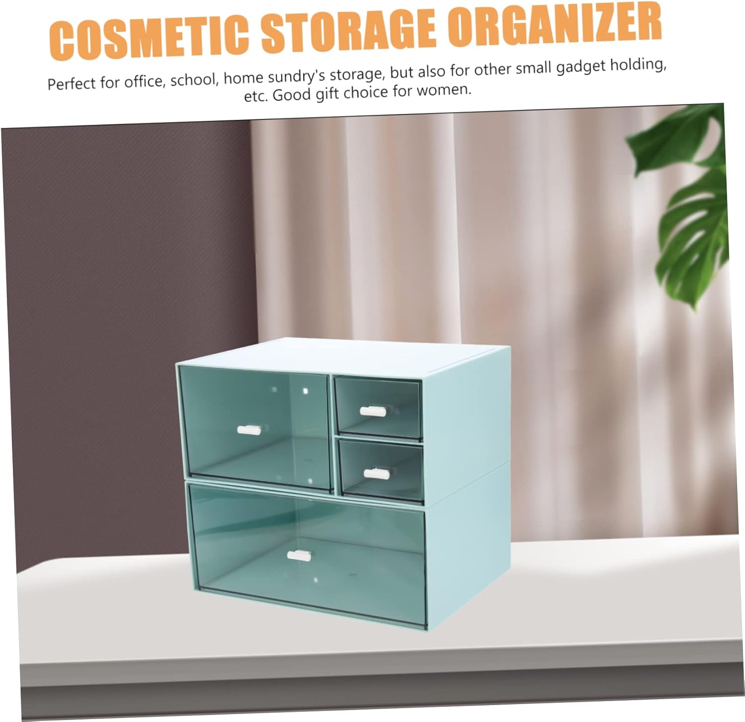 Gadpiparty 1Set Transparent Drawer Type Makeup Organizer Cosmetic Storage Box for Makeup Nail Polish and Sundries Display Case for Bathroom and Desk Organization