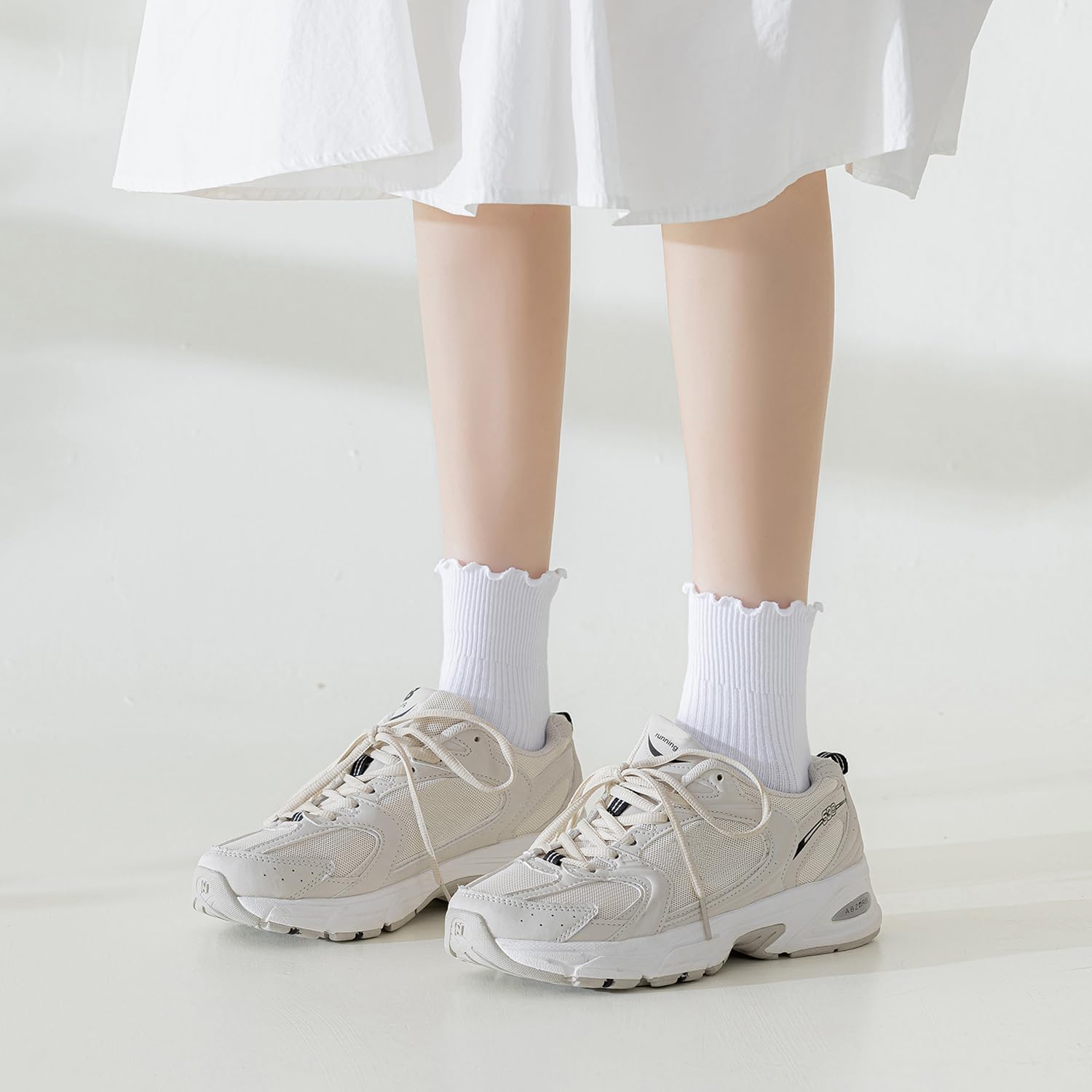 Mcool Mary Womens Ruffle Socks, Cute Ankle Winter Warm Knit Cotton Frilly Sock 6 Pack - Image 5