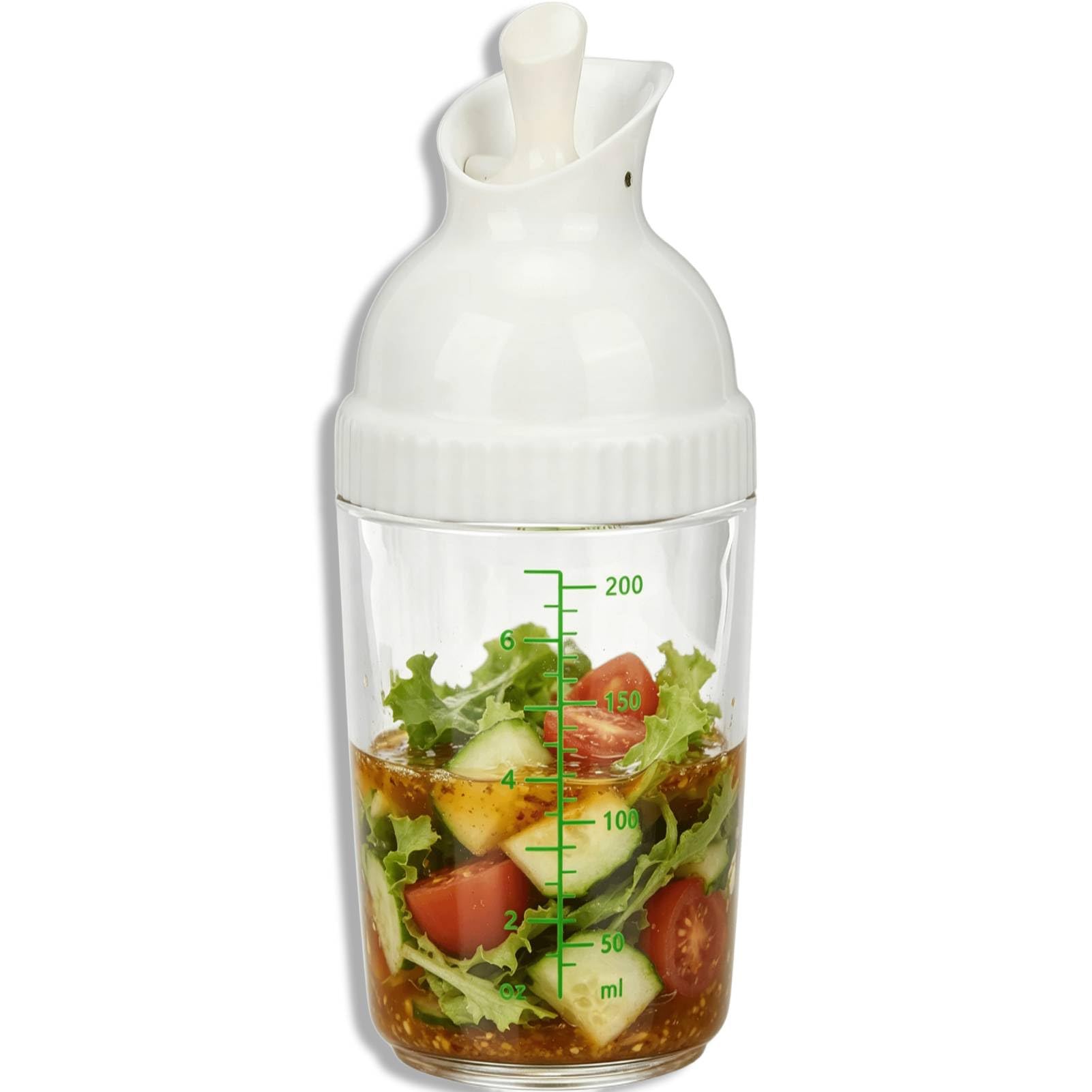 Dressingshaker, Schüttelbecher Mixbecher 200 Ml Dressing Shaker, Salatdressing-Behälter Salatdressing-Spender Mit Ausgießer Zum Herstellen, Mischen, Servieren Und Aufbewahren Von Dressings, Saucen Küche, Haushalt & Wohnen