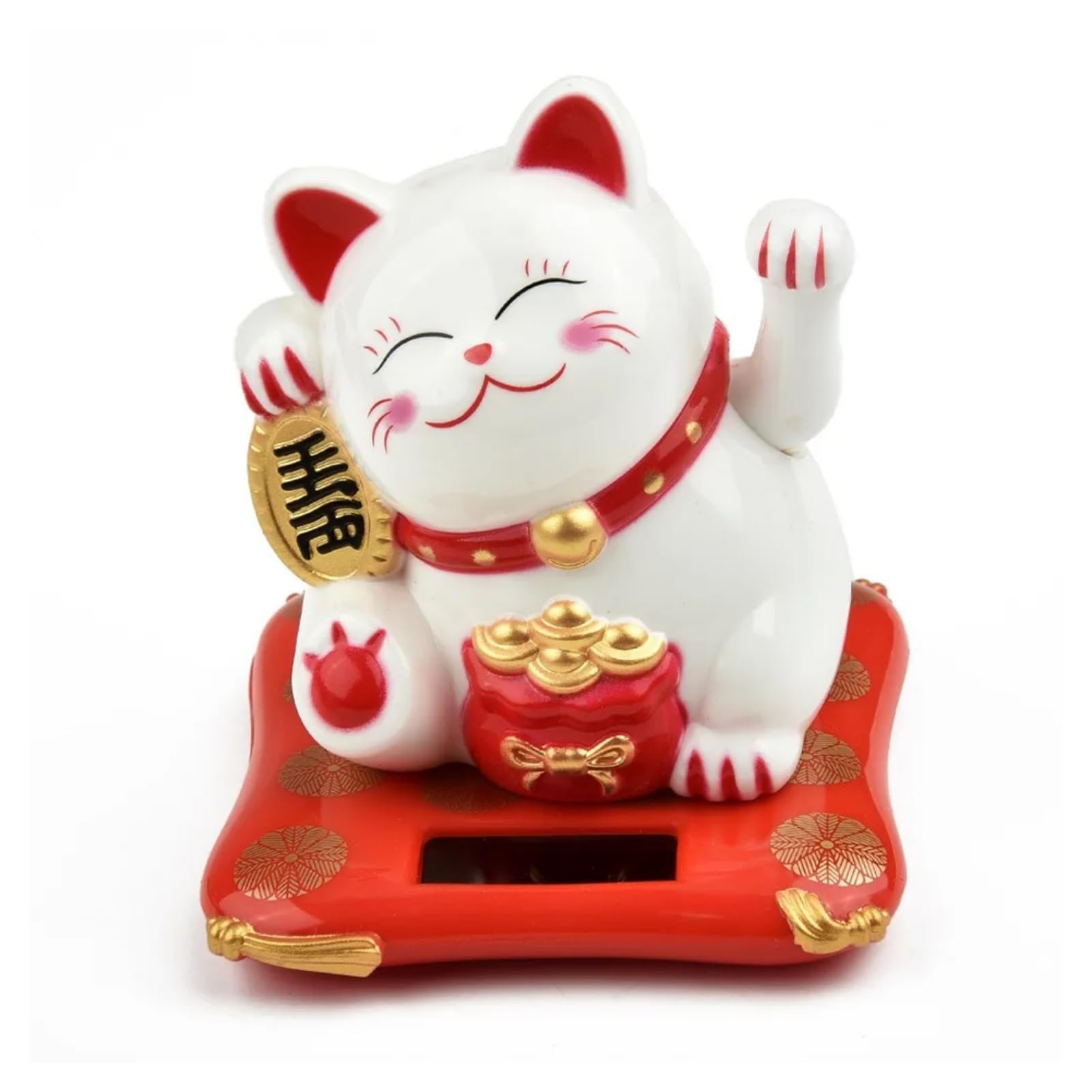 Chat chinois agitant le bras figurine solaire pour tableau de bord de voiture et maison