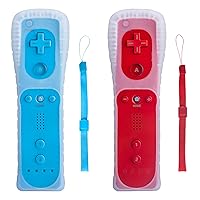Vista 13 de TechKen 2 Pack Wii Remote Controller with Silicone Case and Wrist Strap for Wii U 2white