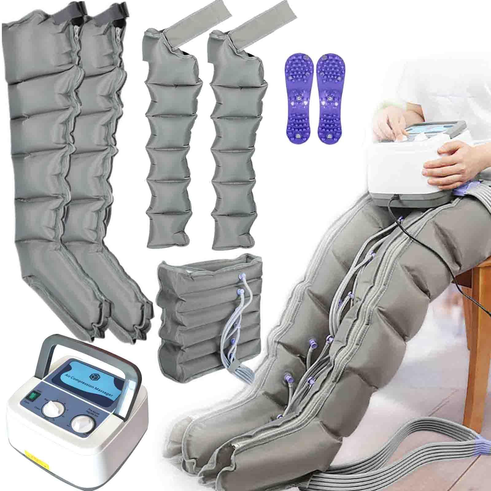 Electric Leg Air Compression Massager,Lipedema Legs Treatment Massager,8-Cavity Leg Massagers Pneumatic Wave Device Pressotherapy Boots Relax Instrument,Lymphedema Pump,Pressotherapy Boots (Grey - View #5