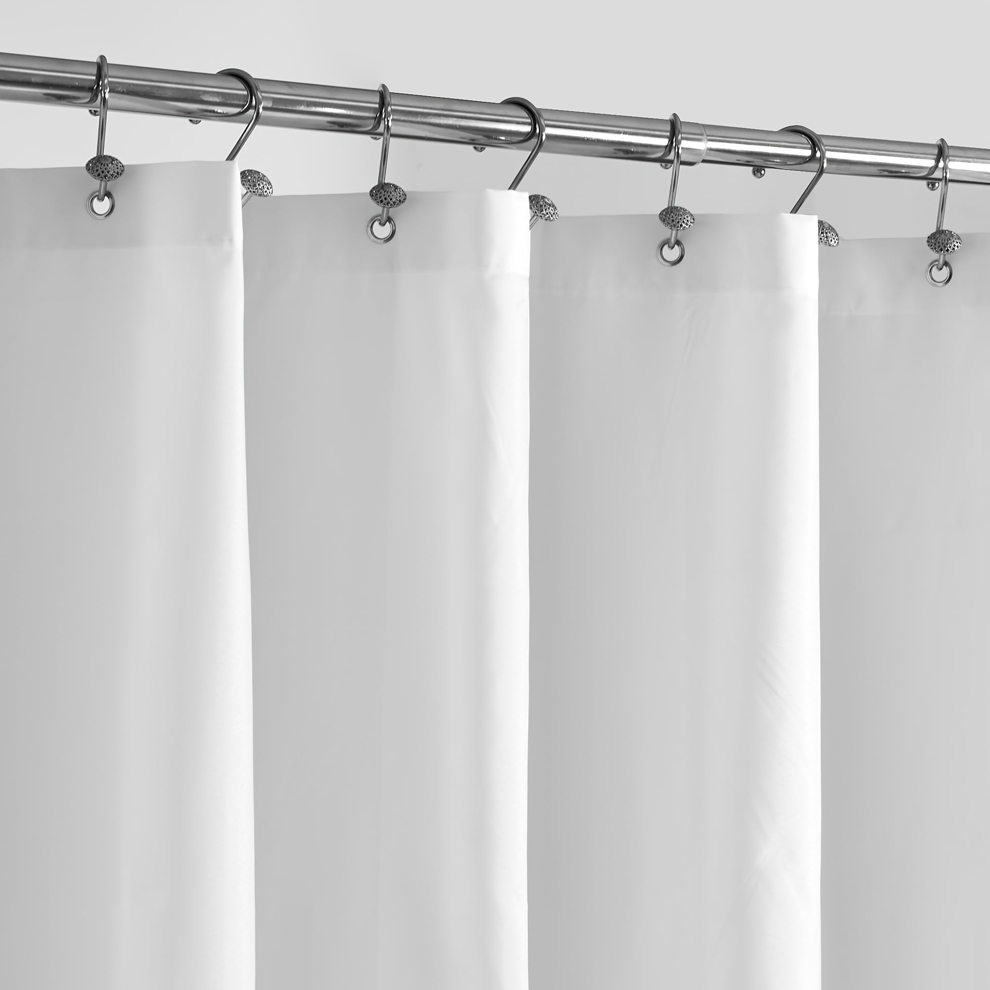 Duschvorhang oder Duschvorhangeinlage aus Stoff mit weißer Textilstruktur, geeignet für die Badezimmergestaltung (200 x 300 cm / 79 x 118 Zoll (B x H))