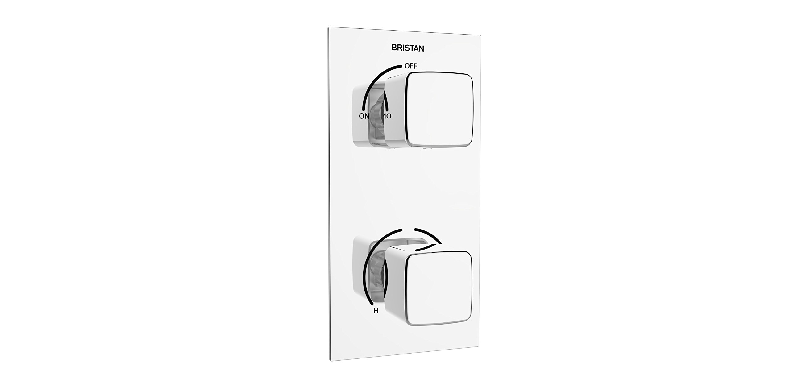 Bristan Chrome Cob Shcvo C Cobalt Recessed Thermostatic Dual Control Shower Valve,