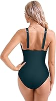 Vista 3 de SUUKSESS - Traje de baño de malla con control de abdomen, push up y cintura alta para mujer