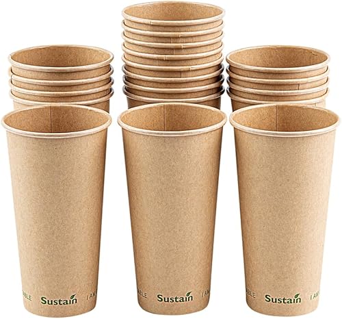 Vista 13 de Restaurantware-Sustain Tazas Calientes de 4 Onzas con Certificación BPI, 50 Tazas de Café de Una Sola Pared – Las Tapas se Venden por Separado
