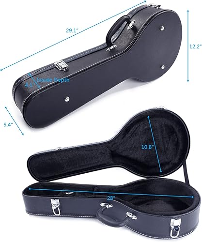 Miniatura 7 de Ktaxon A-Style - Estuche rígido para mandolina, funda de piel rígida de lujo, funda protectora de madera con interior de felpa