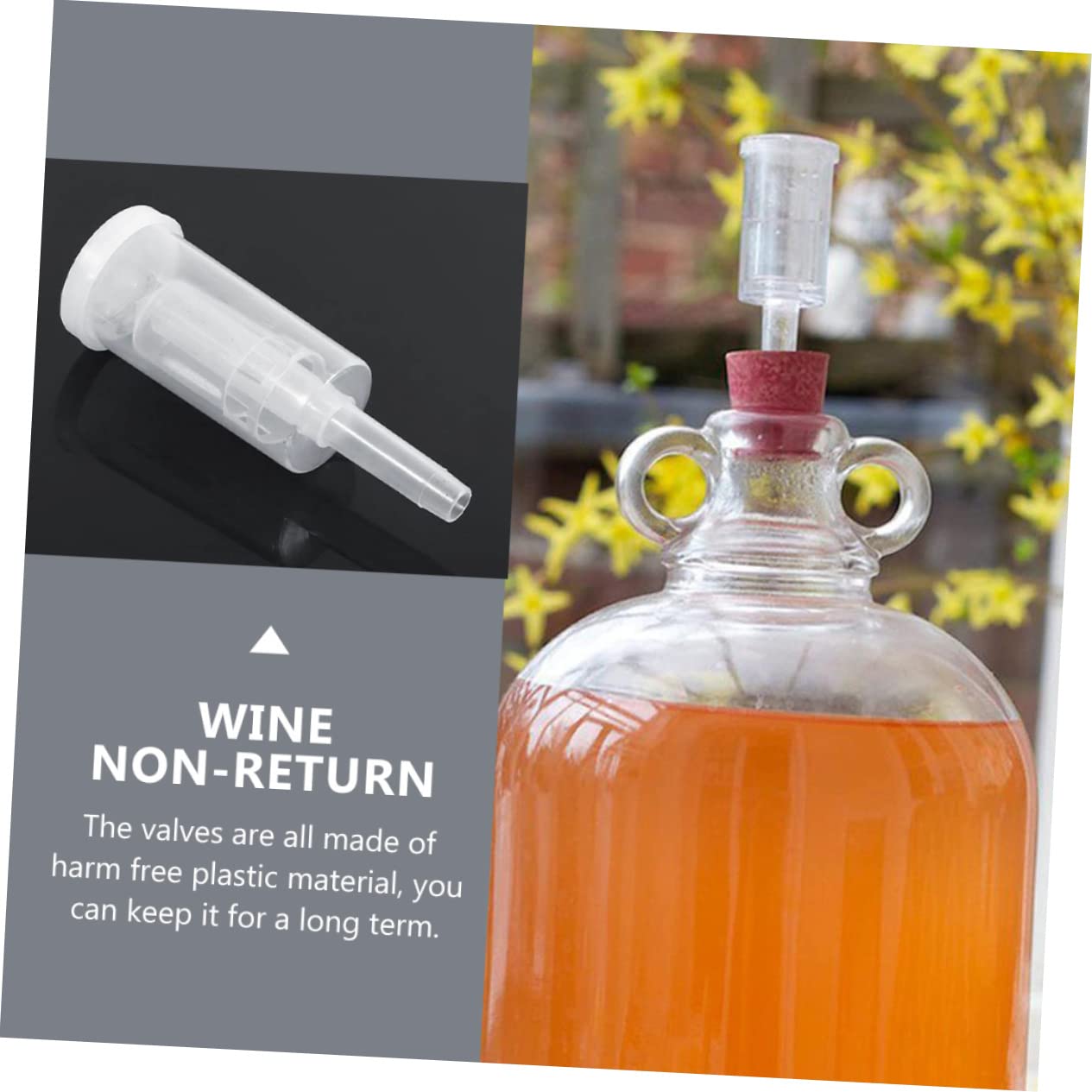 Luxshiny Brewing Airlock Kit 3 Sets of Airlocks for Fermenting Brew One-Way Valves Check Valves for Wine Beer Making