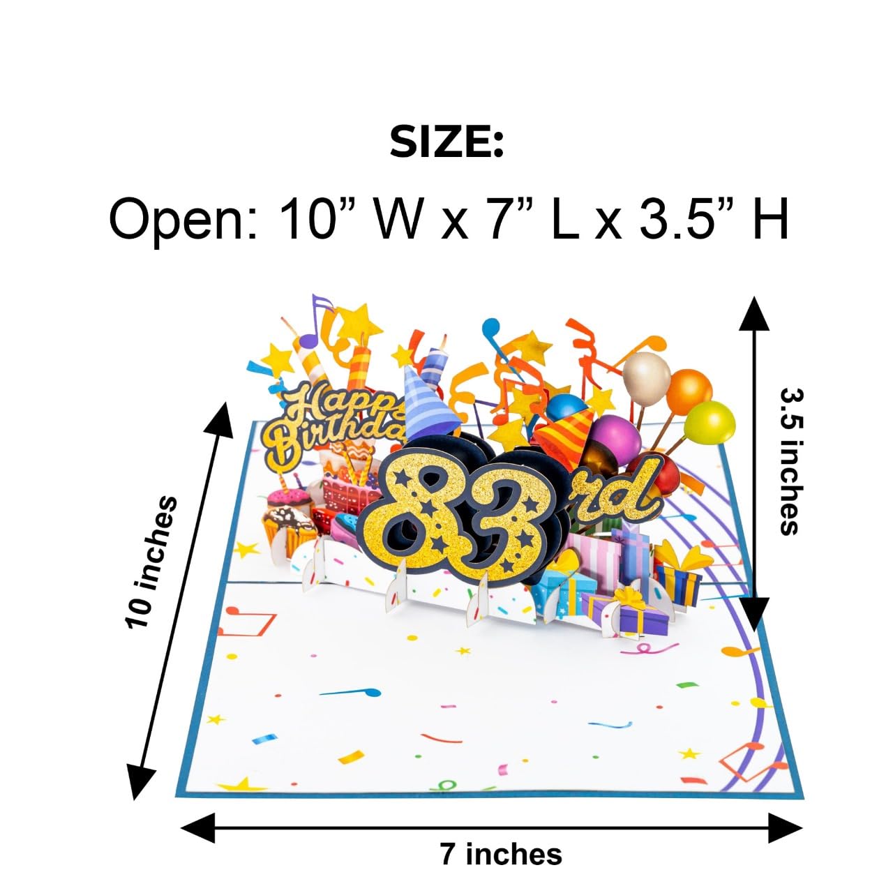 iGifts And Cards Happy 83rd Blue Birthday 3D Pop Up Greeting Card