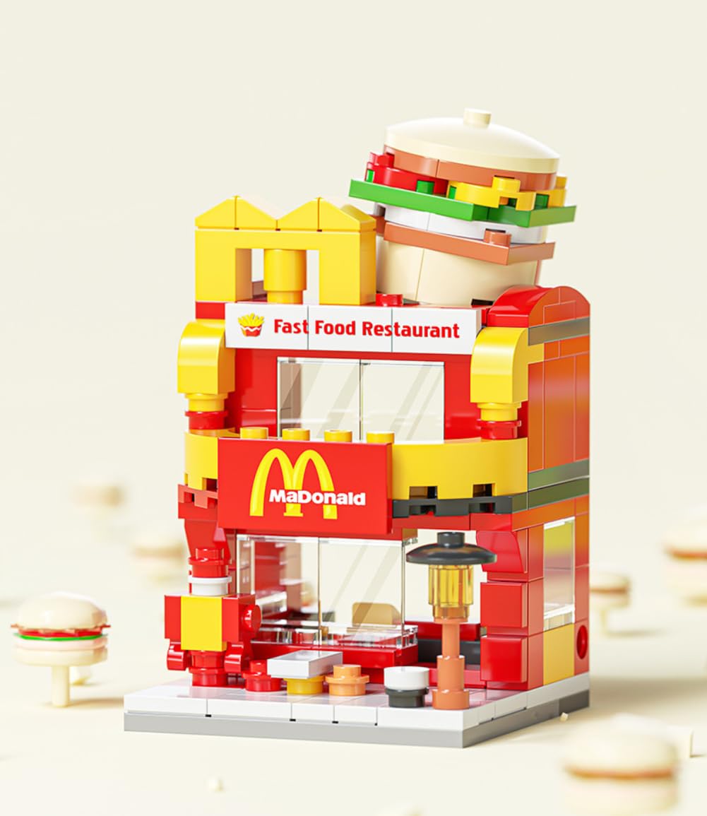 Street View City Cafe Building Kit, 167PCS Coffee Shop Modular House Building Set, MOC Creative House Model DIY Toys - Image 2